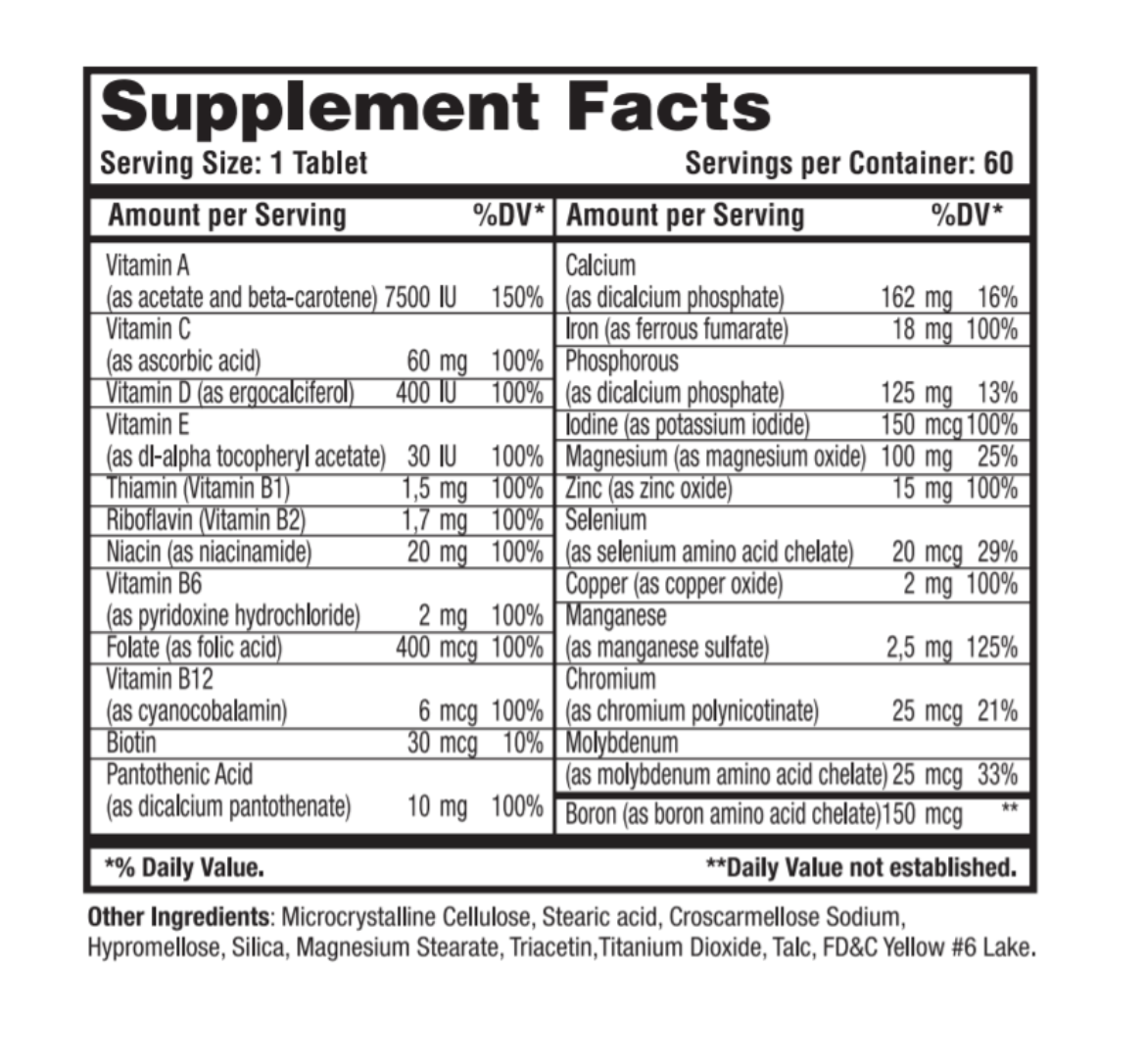 Multivitamin (60 Tablets )