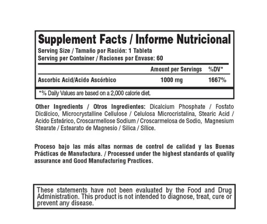 Vitamin C 1000 mg. (60 tabs)