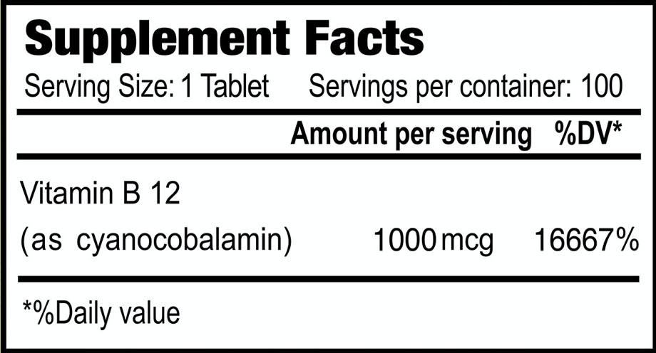 Vitamin B12 (60 Tablets)