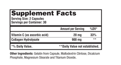 Collagen Hydrolysate and Vitamin C (60 Caps)