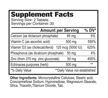 Zinc + Vitamin D + Vitamin C Immune Booster (60 Caps)