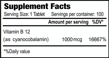 Vitamin B12 (60 Tablets)